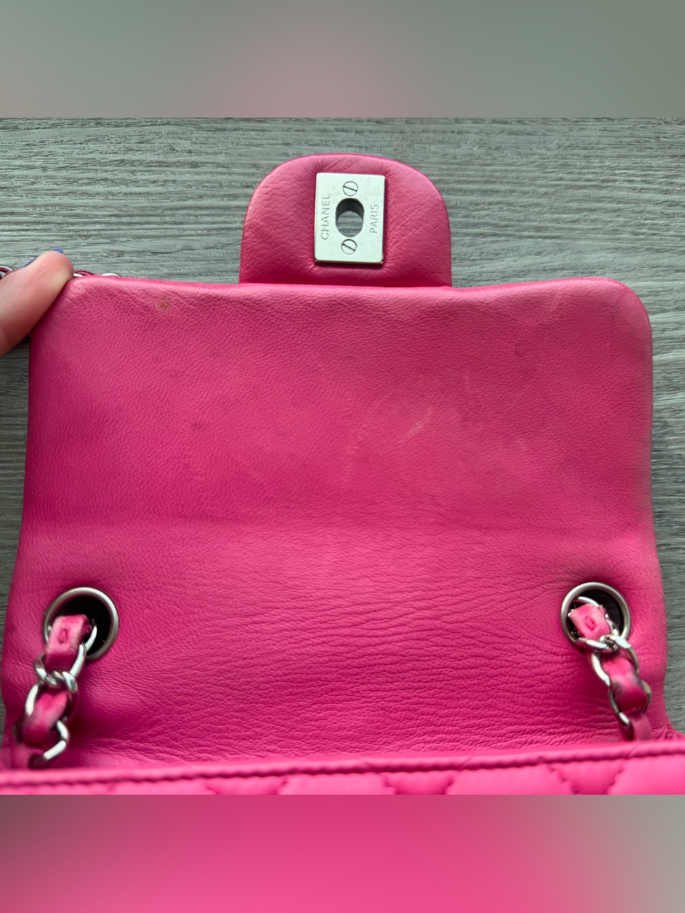 Chanel - Mini Square Flap Bag in Pink - Picture 10 of 14